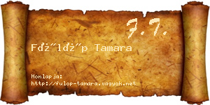 Fülöp Tamara névjegykártya
